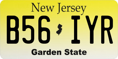 NJ license plate B56IYR