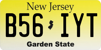 NJ license plate B56IYT