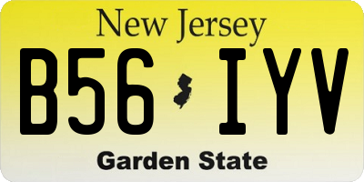 NJ license plate B56IYV