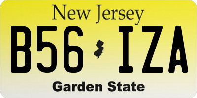 NJ license plate B56IZA
