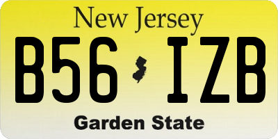 NJ license plate B56IZB