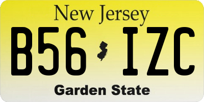 NJ license plate B56IZC