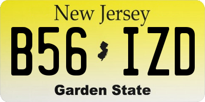 NJ license plate B56IZD