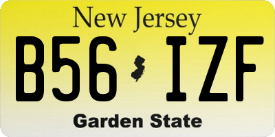 NJ license plate B56IZF
