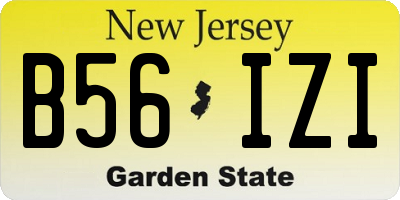 NJ license plate B56IZI
