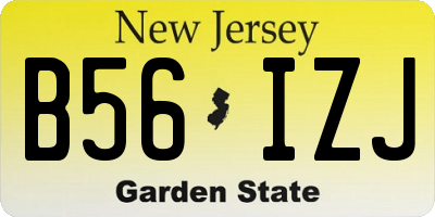 NJ license plate B56IZJ