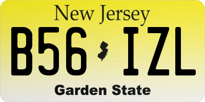 NJ license plate B56IZL