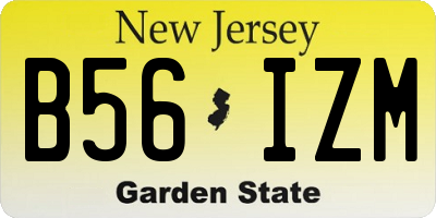 NJ license plate B56IZM
