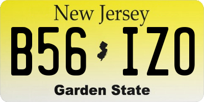 NJ license plate B56IZO