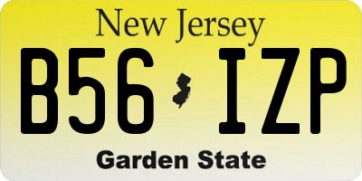 NJ license plate B56IZP