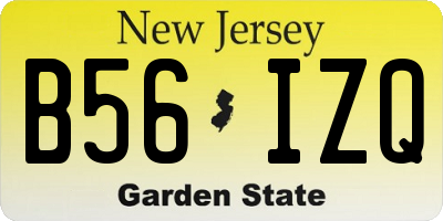 NJ license plate B56IZQ