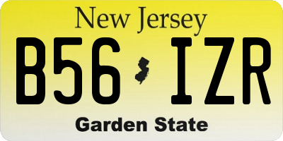 NJ license plate B56IZR