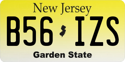 NJ license plate B56IZS