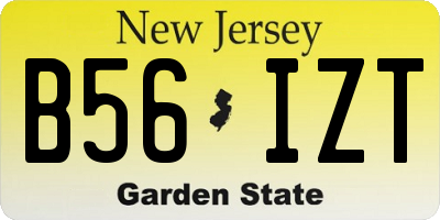 NJ license plate B56IZT