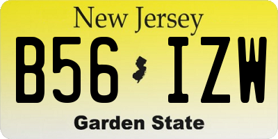 NJ license plate B56IZW