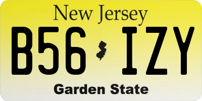 NJ license plate B56IZY