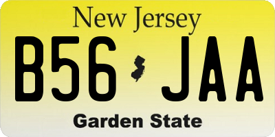 NJ license plate B56JAA