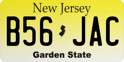 NJ license plate B56JAC