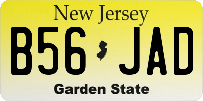 NJ license plate B56JAD