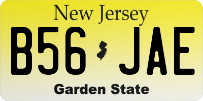 NJ license plate B56JAE