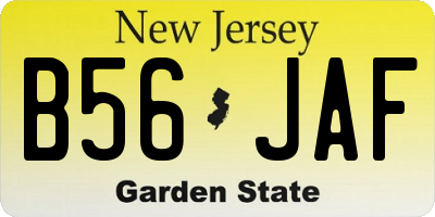 NJ license plate B56JAF