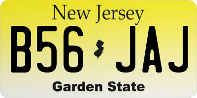 NJ license plate B56JAJ