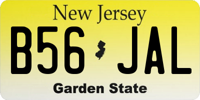 NJ license plate B56JAL