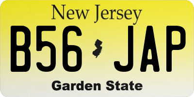 NJ license plate B56JAP
