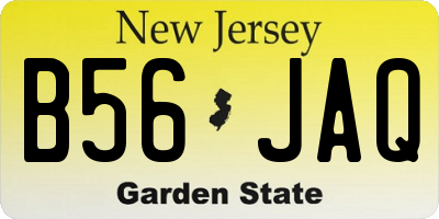 NJ license plate B56JAQ