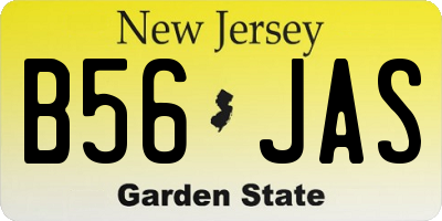 NJ license plate B56JAS