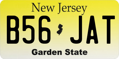 NJ license plate B56JAT