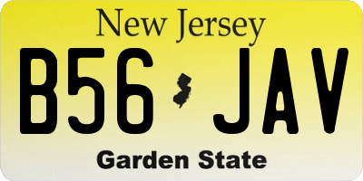 NJ license plate B56JAV