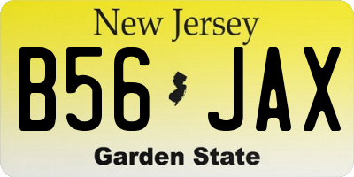 NJ license plate B56JAX