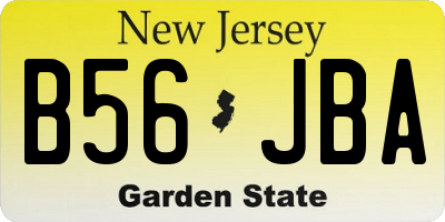NJ license plate B56JBA
