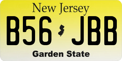 NJ license plate B56JBB