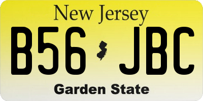 NJ license plate B56JBC