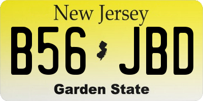 NJ license plate B56JBD