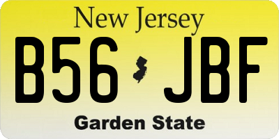 NJ license plate B56JBF