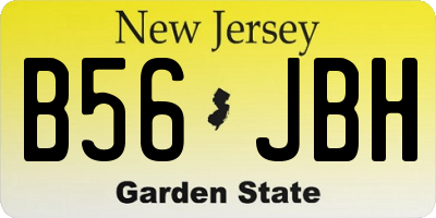 NJ license plate B56JBH