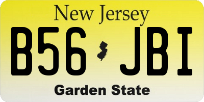 NJ license plate B56JBI
