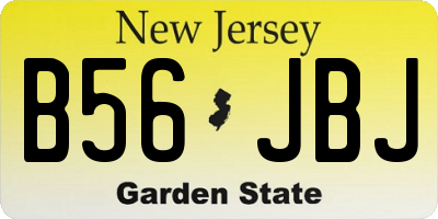 NJ license plate B56JBJ