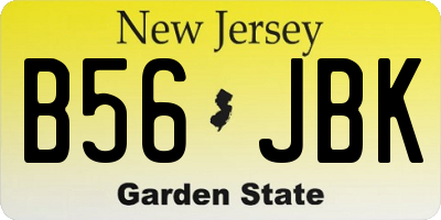 NJ license plate B56JBK