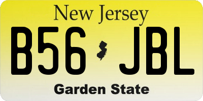 NJ license plate B56JBL
