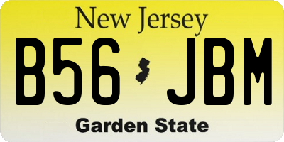 NJ license plate B56JBM