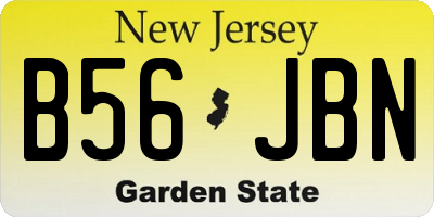 NJ license plate B56JBN