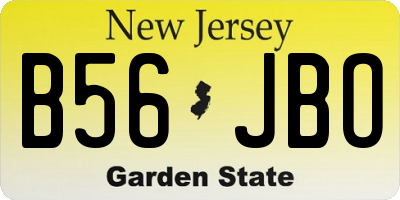 NJ license plate B56JBO
