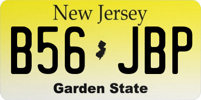 NJ license plate B56JBP