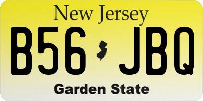 NJ license plate B56JBQ