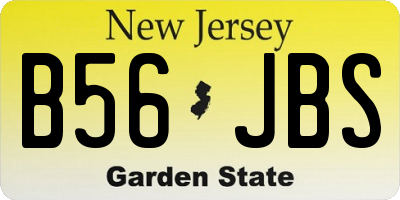 NJ license plate B56JBS