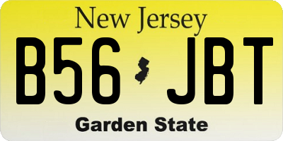 NJ license plate B56JBT